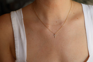 Gold Diamond Cross Necklace