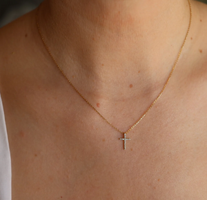 Gold Diamond Cross Necklace