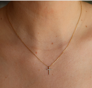 Gold Diamond Cross Necklace