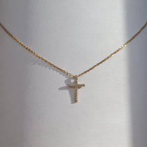 Gold Diamond Cross Necklace