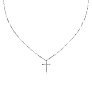 White Gold Diamond Cross Necklace