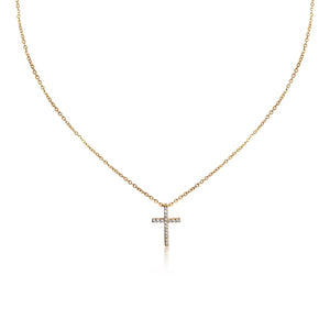 Gold Diamond Cross Necklace