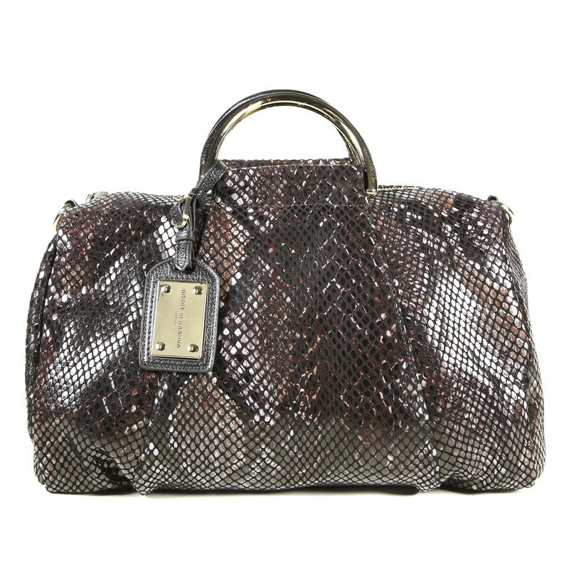Lot - Prada large designer Python snakeskin leather hobo bag purse with  drawstring closure and interior zip pocket 15