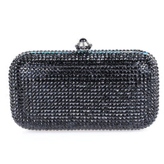 Gold Rectangle Swarovski Crystal Evening Clutch by Bobby Schandra