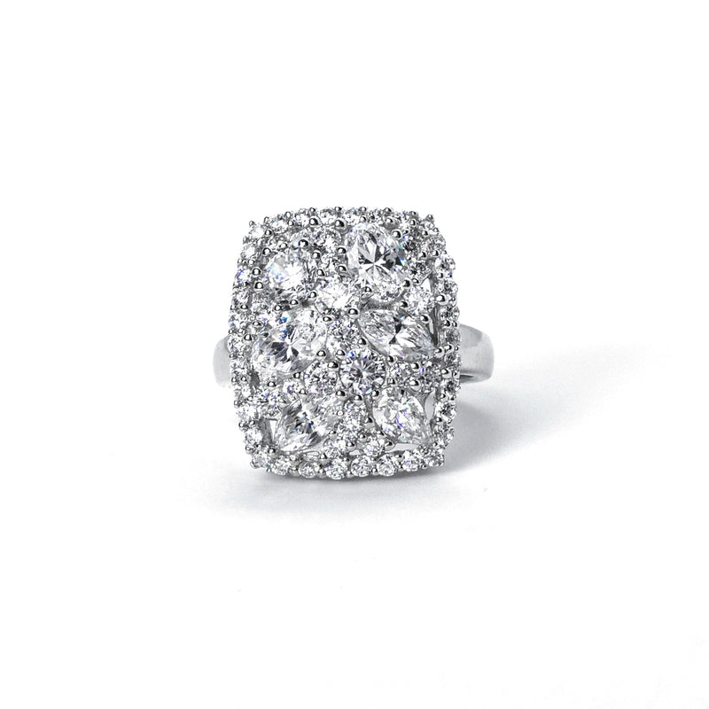 Sterling Silver Cluster Ring made with the finest quality CZ stones in ...