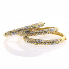 Silver Pave Swarovski Crystal Bangle Bracelet - Bobby Schandra