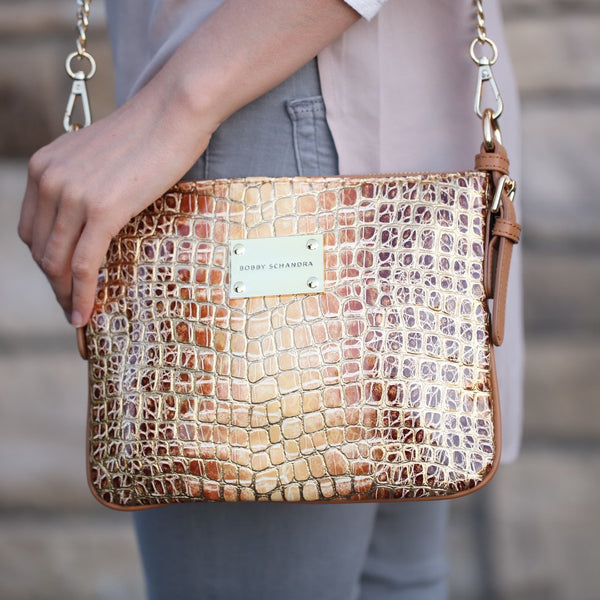 Designer Leather Tote Handbag: Pink by Bobby Schandra