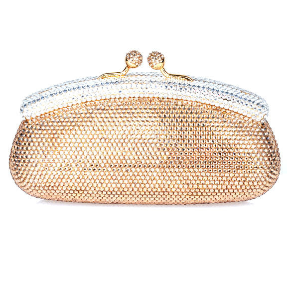 Oval Pale Gold Beaded Bag