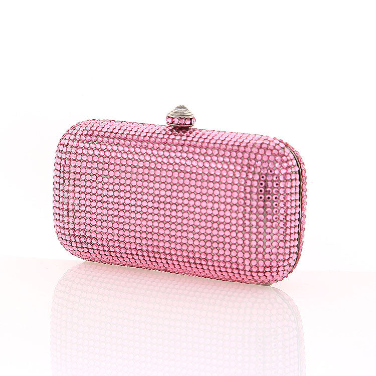 Pink Swarovski Crystal Evening Clutch