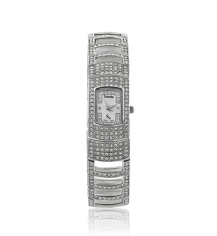 Silver Women's Swarovski on sale crystal watch white pearl