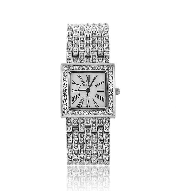 Silver Women's Swarovski crystal watch sold white pearl